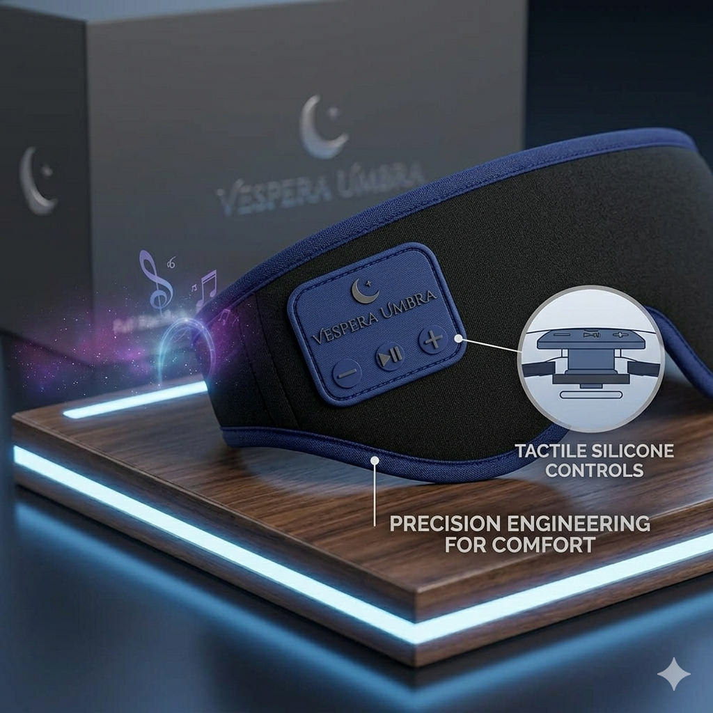 Vespera Umbra Contoured Audio Sleep Mask | Bluetooth 5.2 Blackout Design for Side Sleepers