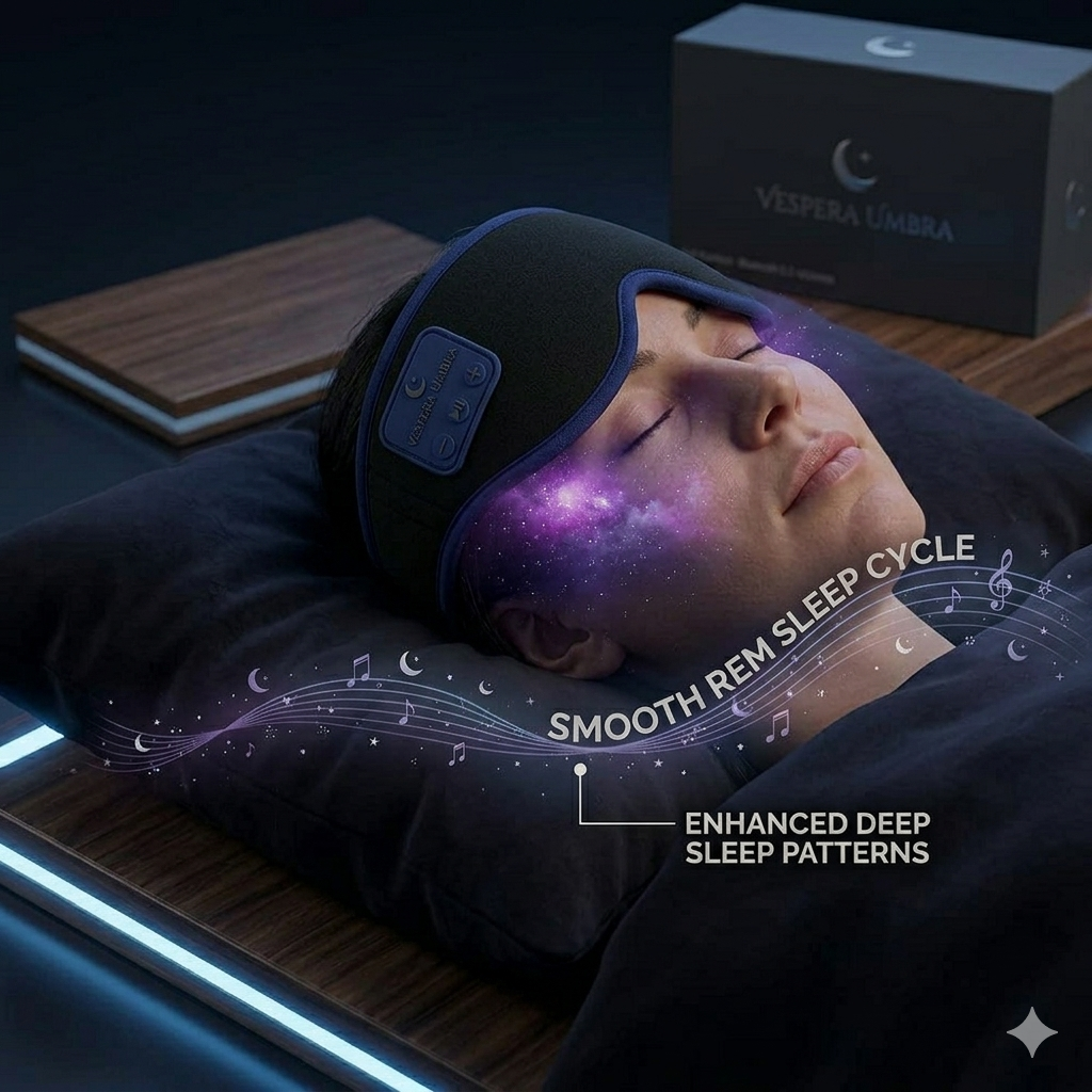 Vespera Umbra Contoured Audio Sleep Mask | Bluetooth 5.2 Blackout Design for Side Sleepers